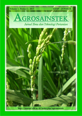 					View Vol. 1 No. 2 (2017): AGROSAINSTEK: Jurnal Ilmu dan Teknologi Pertanian
				