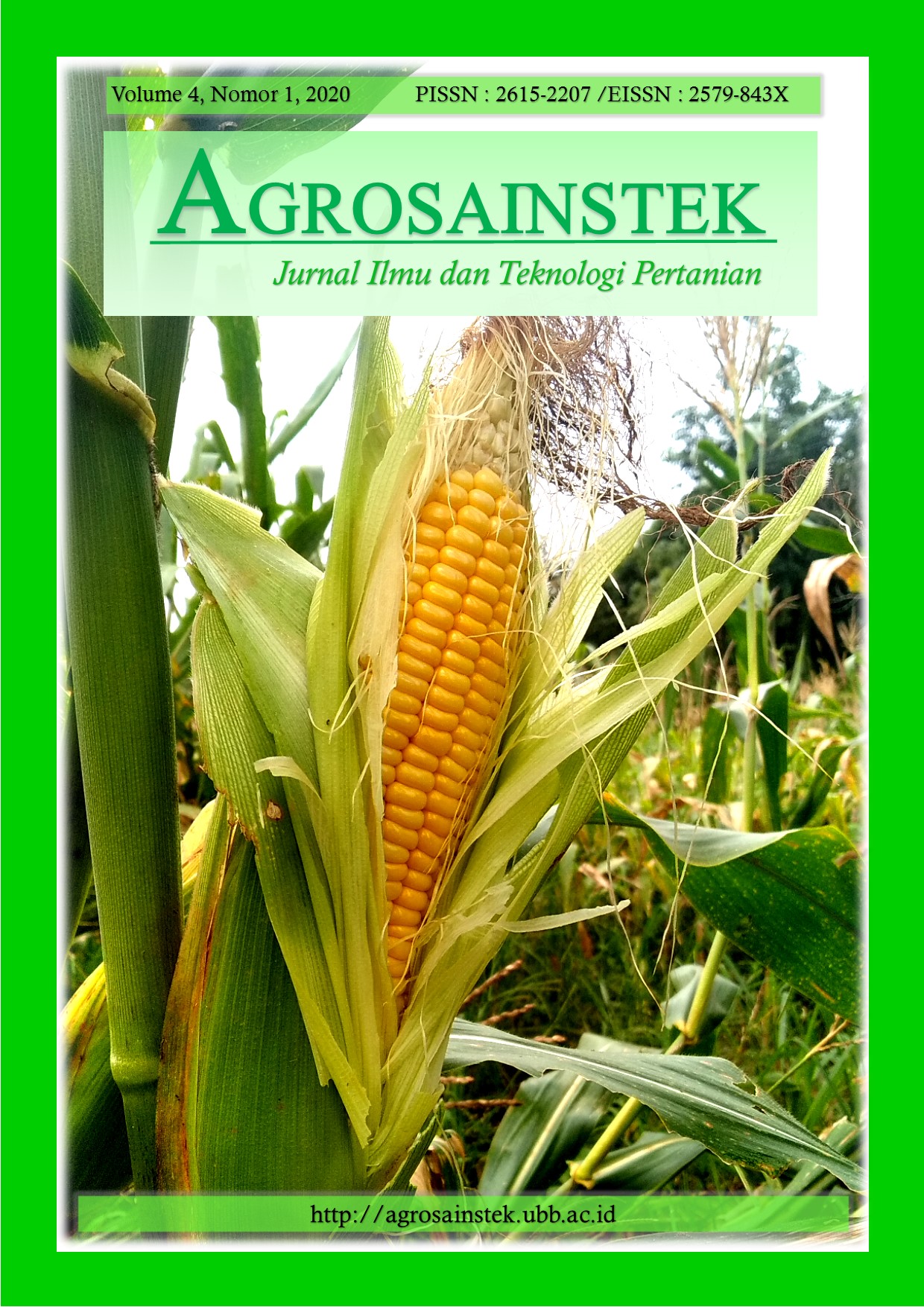 					View Vol. 4 No. 1 (2020): AGROSAINSTEK: Jurnal Ilmu dan Teknologi Pertanian
				